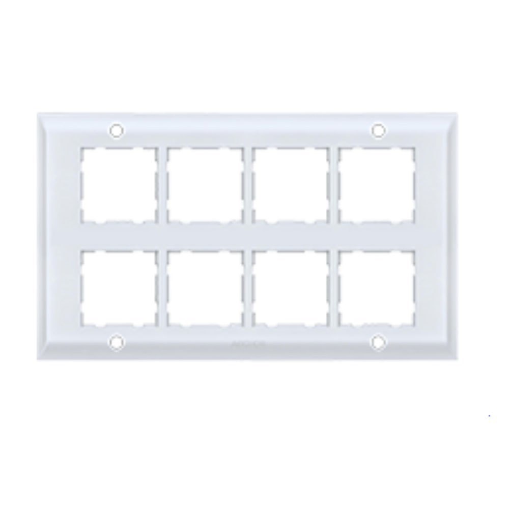 16 Module Plate With Chrome Collar, Anchor Ziva - White